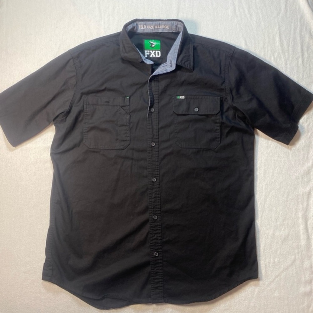 FXD Black Casual Button Down Shirt for Men